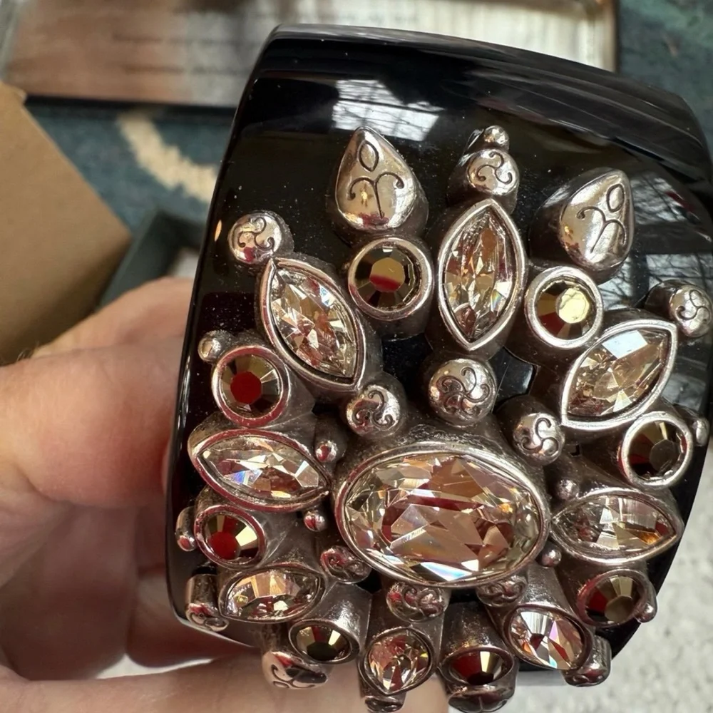 Brighton Black and Silver Bracelet with Swarovski crystals & Gold Accents - Picture 2 of 12